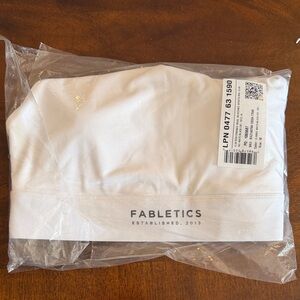 Fabletics White Branded Athletic Bra